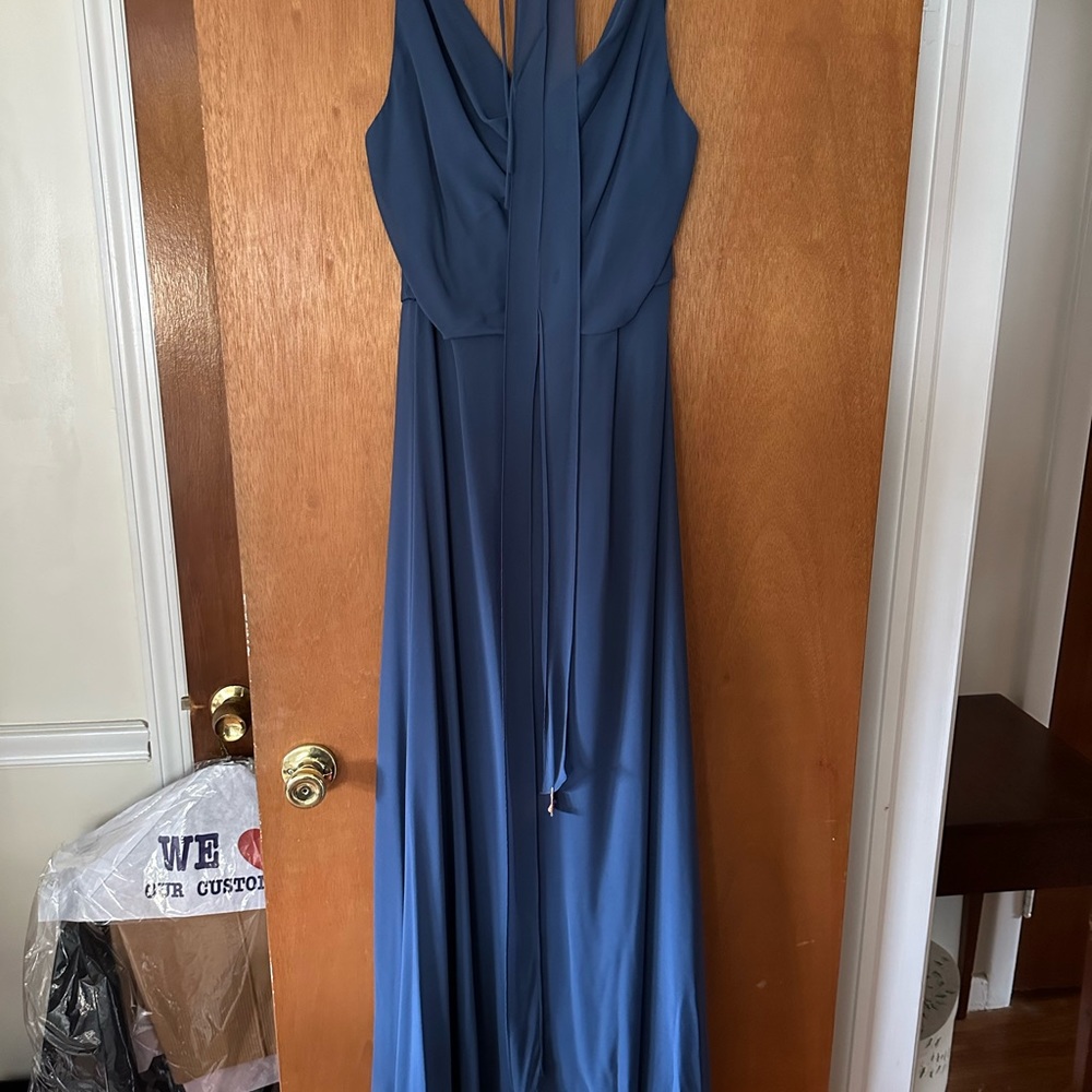 Slate Blue Amsale Nouvelle Bridesmaid Dress